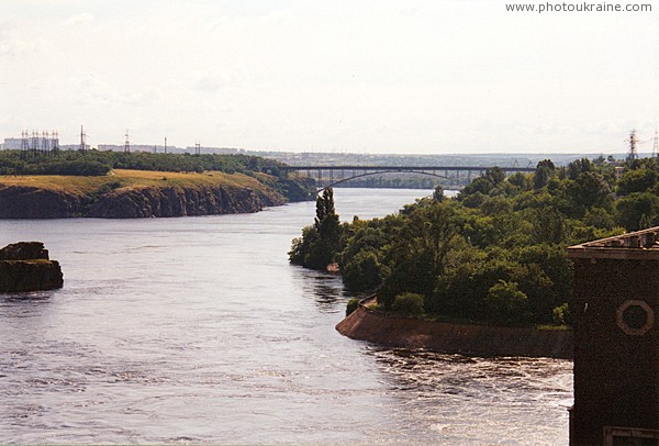 Zaporizhzhia. Arched bridge from dam Dniproges Zaporizhzhia Region Ukraine photos