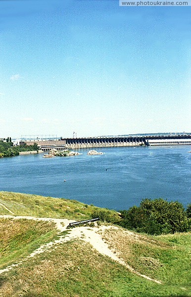 Zaporizhzhia. Rampart and Dniproges Zaporizhzhia Region Ukraine photos