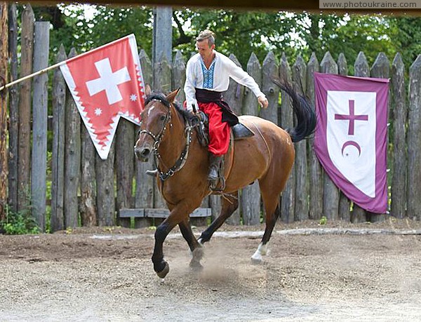 Zaporizhzhia. Horse theatre element of Cossack dressage Zaporizhzhia Region Ukraine photos