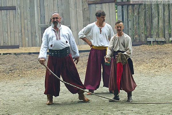 Zaporizhzhia. Horse theatre  dashing trio with Ataman Zaporizhzhia Region Ukraine photos