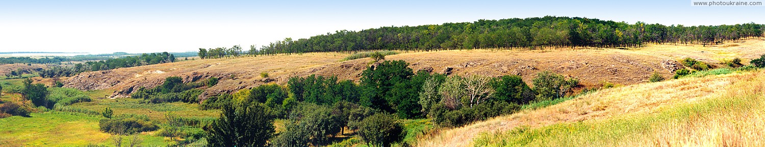 Kalaytanivka. Panorama of valley of river Berda Zaporizhzhia Region Ukraine photos