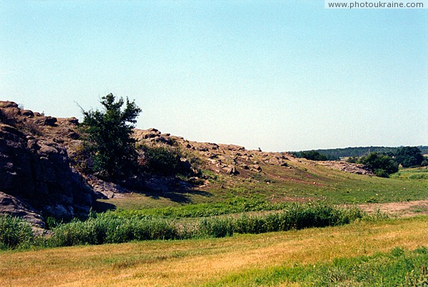 Kalaytanivka. Granite sprinkle over river Berda Zaporizhzhia Region Ukraine photos