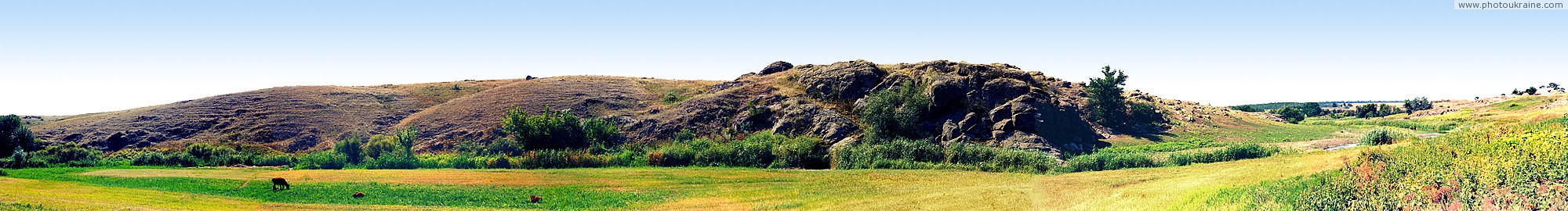 Kalaytanivka. Panorama of left bank of river Berda Zaporizhzhia Region Ukraine photos