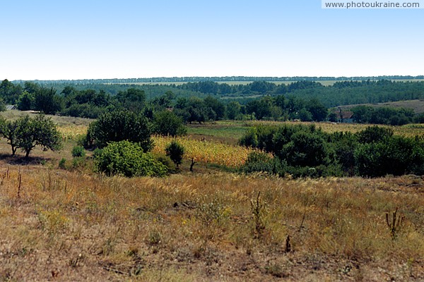 Mykolaivka. Right bank of river receding Berda Zaporizhzhia Region Ukraine photos