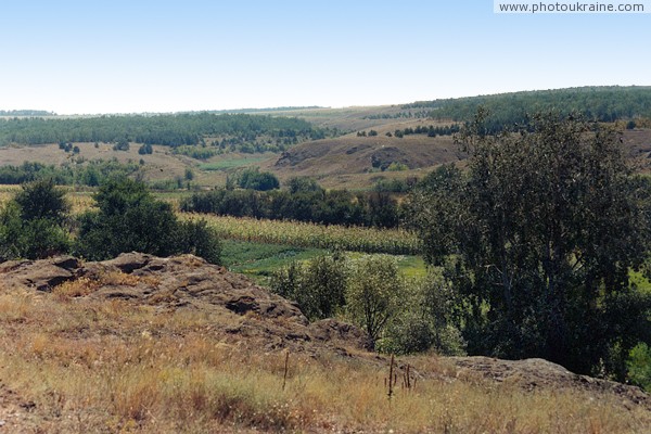 Mykolaivka. Right bank of river granite Berda Zaporizhzhia Region Ukraine photos