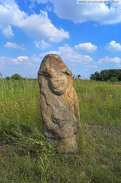Terpinnia. Ancient sandstone idol Zaporizhzhia Region Ukraine photos