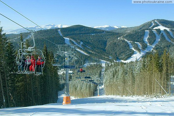 Bukovel. 4-chair lift and a web of tracks Ivano-Frankivsk Region Ukraine photos