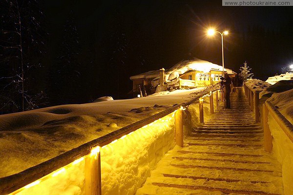 Bukovel. Infinitely illuminated stairs Ivano-Frankivsk Region Ukraine photos