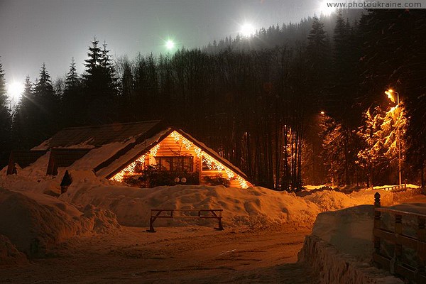 Bukovel. Lighting of cottages and ski slopes Ivano-Frankivsk Region Ukraine photos