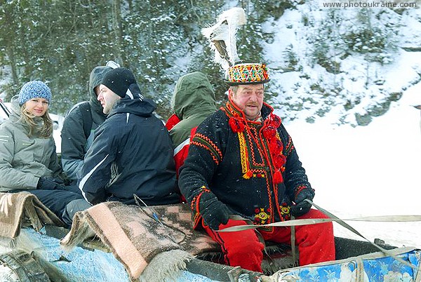 Bukovel. Colored Hutsul taxi driver Ivano-Frankivsk Region Ukraine photos