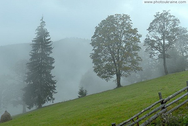 Bukovel. Rise of valley fog Ivano-Frankivsk Region Ukraine photos