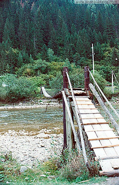 Verkhovyna. The bridge over the river Black Cheremosh Ivano-Frankivsk Region Ukraine photos