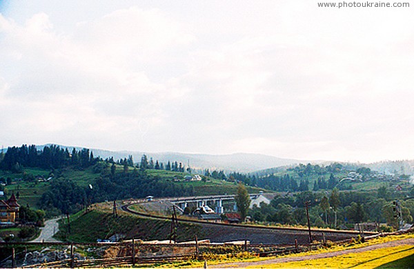 Vorokhta. Railway landscape Ivano-Frankivsk Region Ukraine photos