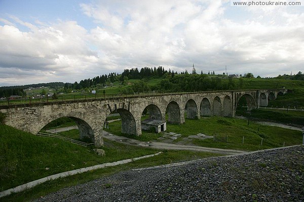Vorokhta. Viaduct railway bridge Ivano-Frankivsk Region Ukraine photos