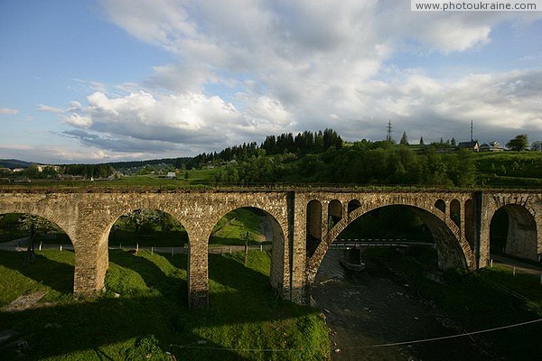 Vorokhta. The first railway bridge across the Prut River Ivano-Frankivsk Region Ukraine photos