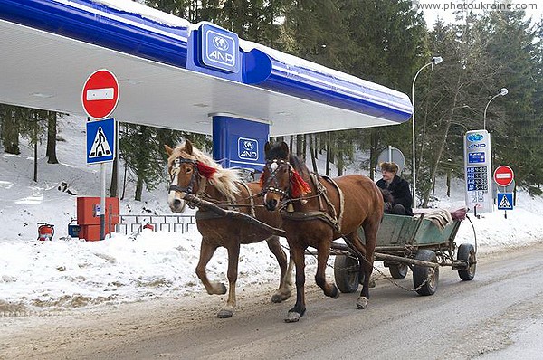 Vorokhta. Proudly ignoring the gas station Ivano-Frankivsk Region Ukraine photos