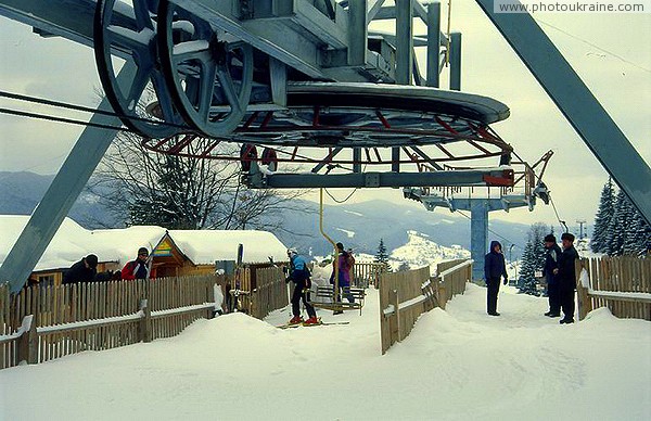 Vorokhta. At the top cable car station Ivano-Frankivsk Region Ukraine photos