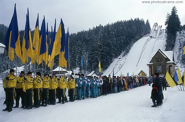 Vorokhta. Sports building at the foot of the springboards Ivano-Frankivsk Region Ukraine photos