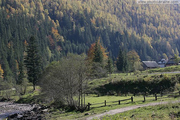 Vorokhta. High floodplain and terrace of the upper Prut River Ivano-Frankivsk Region Ukraine photos