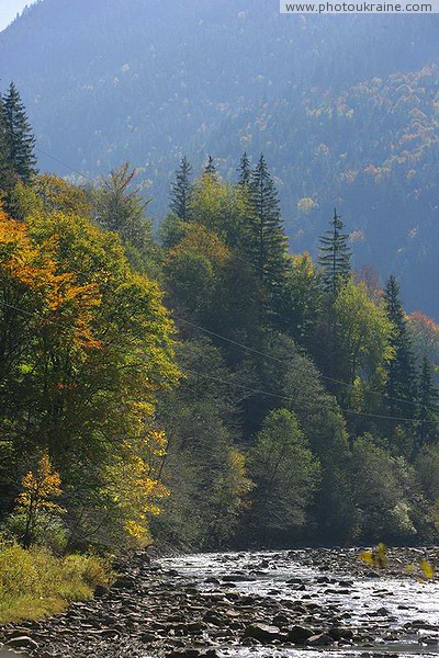 Vorokhta. Sportive bed of the Prut River Ivano-Frankivsk Region Ukraine photos