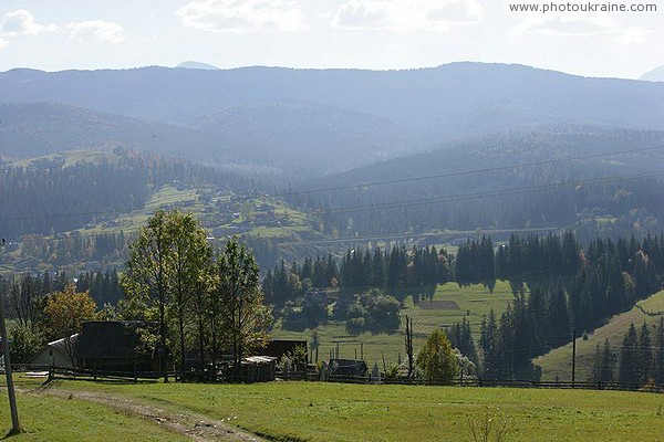 Vorokhta. Narrow valley of the Carpathian part of the Prut river Ivano-Frankivsk Region Ukraine photos