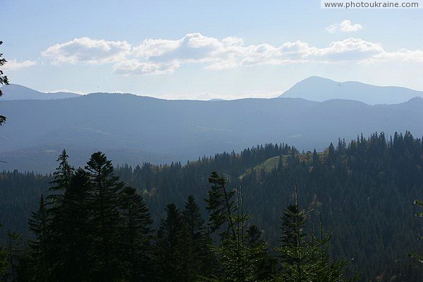 Vorokhta. The peaks of the Montenegrin ridge on the horizon Ivano-Frankivsk Region Ukraine photos