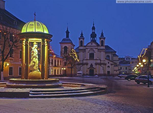 Ivano-Frankivsk. Evening winter square A. Sheptytsky Ivano-Frankivsk Region Ukraine photos