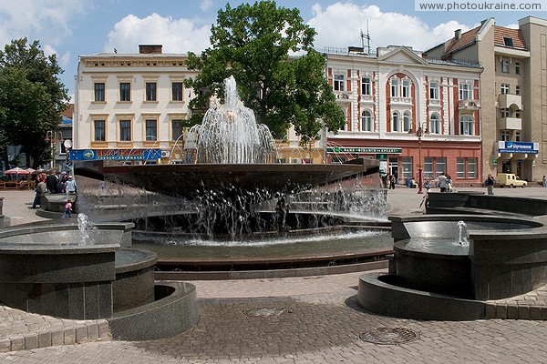 Ivano-Frankivsk. Fountain in Vechevaya Square Ivano-Frankivsk Region Ukraine photos