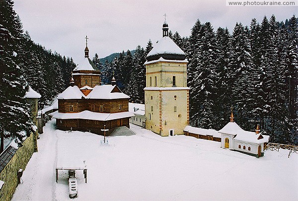 Maniavsky monastery. Panorama of the skete from the gate tower Ivano-Frankivsk Region Ukraine photos