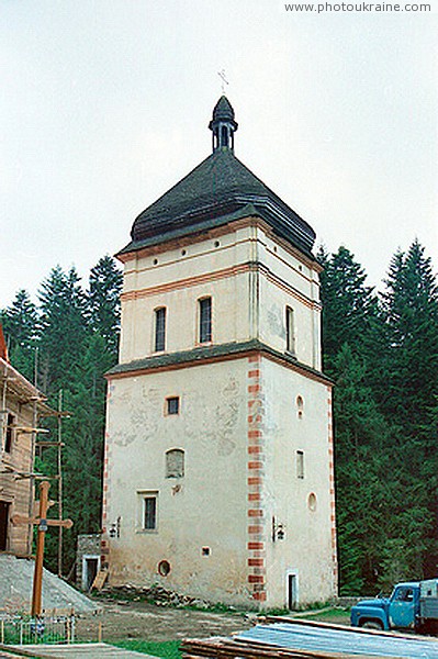 Maniavsky monastery. Monastery tower Ivano-Frankivsk Region Ukraine photos