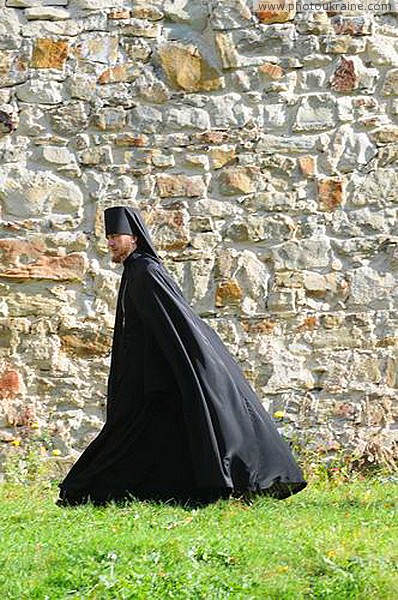 Maniavsky monastery. Abbot of the monastery at the defense wall Ivano-Frankivsk Region Ukraine photos