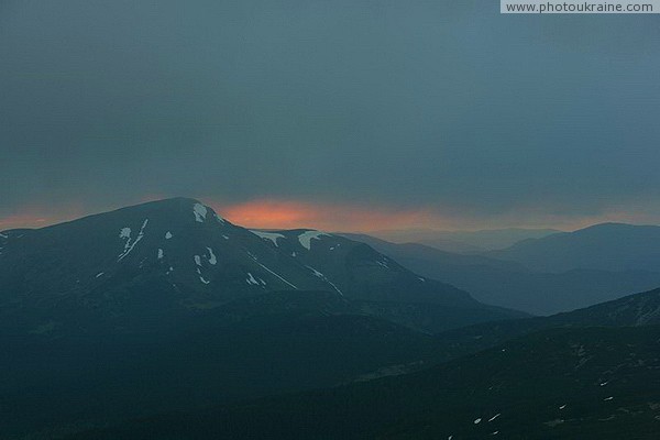 Chornohora. Ominously sunset sky Ivano-Frankivsk Region Ukraine photos