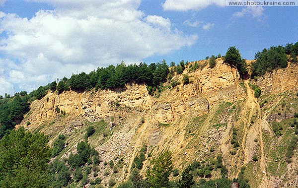 Pniv. Paleogene rock at Bystrytsia-Nadvirnianska Ivano-Frankivsk Region Ukraine photos