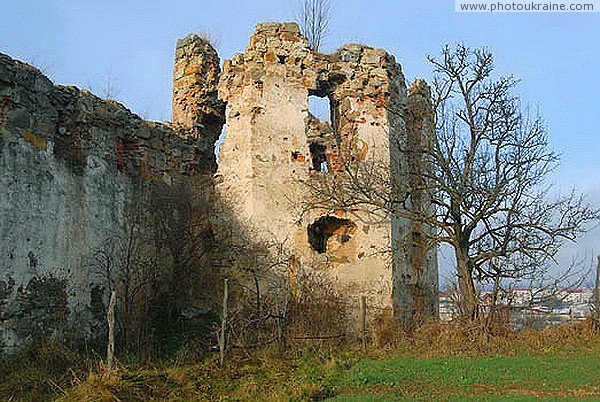 Pniv. Remains of the faceted tower of the Pniv castle Ivano-Frankivsk Region Ukraine photos