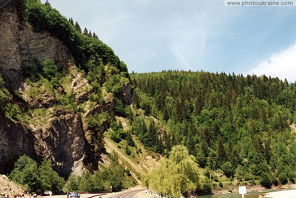 Tyudiv. Exposure of Paleogene Flish over Cheremosh Ivano-Frankivsk Region Ukraine photos