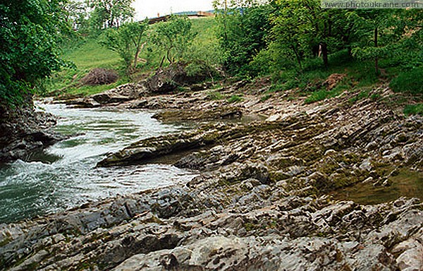 Sheshory. Waterfall below Silver Falls Ivano-Frankivsk Region Ukraine photos