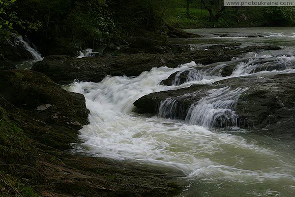 Sheshory. Left Fragment of Silver Falls Ivano-Frankivsk Region Ukraine photos