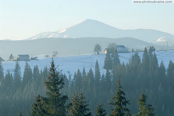 Yablunytsia. Multilayer Winter Hoverla Ivano-Frankivsk Region Ukraine photos