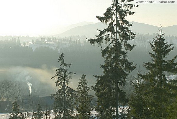 Yablunytsia. Winter mountain morning bliss Ivano-Frankivsk Region Ukraine photos