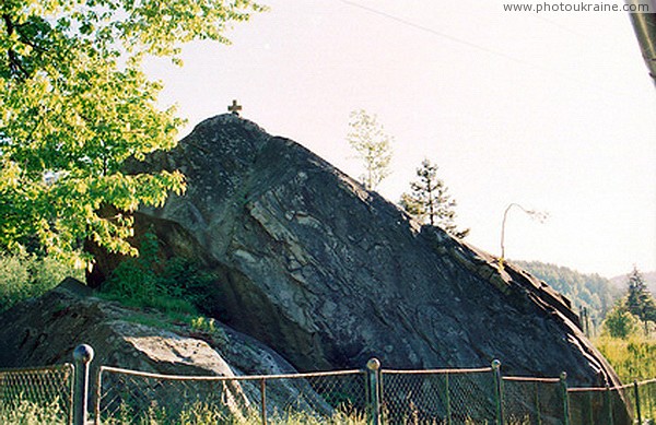 Yaremche. Sandstone relic at the railway bridge Ivano-Frankivsk Region Ukraine photos