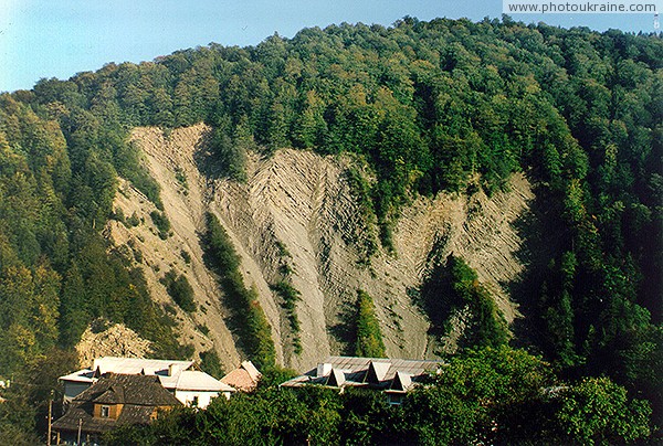 Yaremche. Paleogene rock - the slope of the mountain Makovytsya (984 m) Ivano-Frankivsk Region Ukraine photos