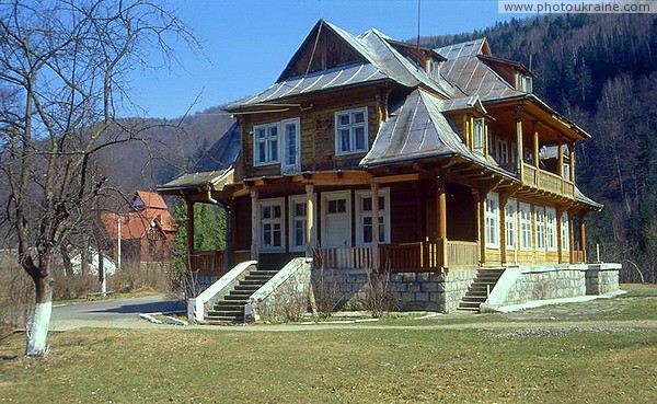 Yaremche. Wooden mansion on a stone basement Ivano-Frankivsk Region Ukraine photos