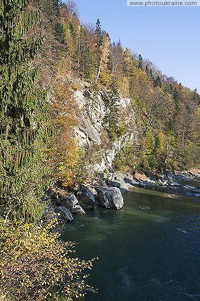 Yaremche. Narrow valley headwater Prut Ivano-Frankivsk Region Ukraine photos