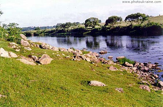 Village Ustia. Granites on the bank of Sluch river Rivne Region Ukraine photos