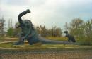 Saky. Monument of Brontosaur family, Autonomous Republic of Crimea, Monuments 