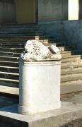 Nemyriv. Marble sleeping lion at entrance to palace, Vinnytsia Region, Country Estates 