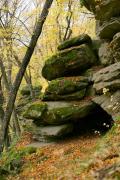 Busha. Foot sandstone cliffs in Gaydamak Yar, Vinnytsia Region, Geological sightseeing 