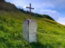 Volodymyr-Volynskyi. Sign at foot of town wall, Volyn Region, Monuments 