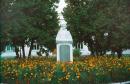 Kolodyazhne. Monument to L. Ukrainka in center of village, Volyn Region, Towns 