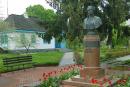 Kolodyazhne. Bust L. Ukrainka and White house, Volyn Region, Museums 